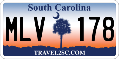 SC license plate MLV178