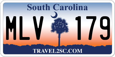 SC license plate MLV179