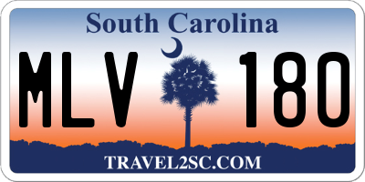 SC license plate MLV180
