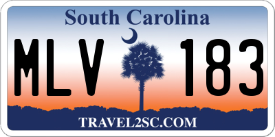 SC license plate MLV183