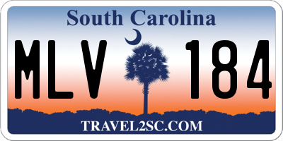 SC license plate MLV184