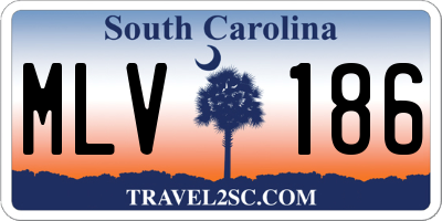 SC license plate MLV186