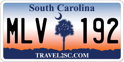 SC license plate MLV192