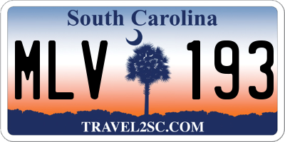 SC license plate MLV193