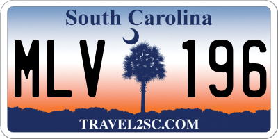 SC license plate MLV196