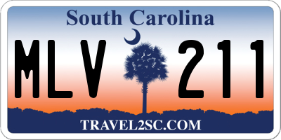 SC license plate MLV211