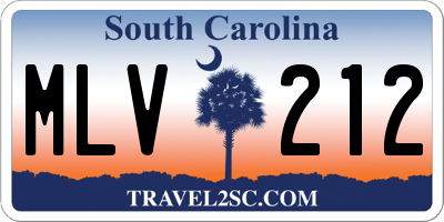 SC license plate MLV212