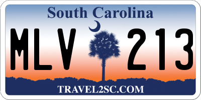 SC license plate MLV213