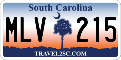 SC license plate MLV215