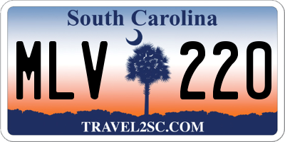 SC license plate MLV220
