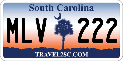 SC license plate MLV222