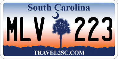 SC license plate MLV223