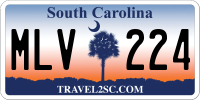 SC license plate MLV224