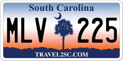 SC license plate MLV225