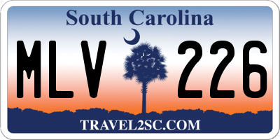 SC license plate MLV226