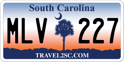 SC license plate MLV227