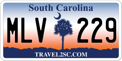 SC license plate MLV229