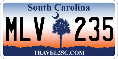 SC license plate MLV235