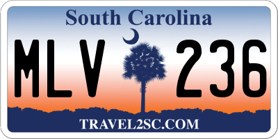 SC license plate MLV236