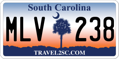 SC license plate MLV238