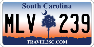 SC license plate MLV239