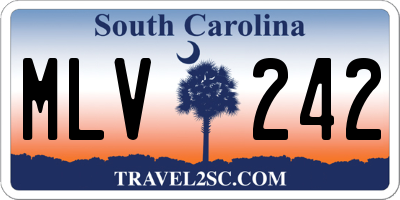 SC license plate MLV242