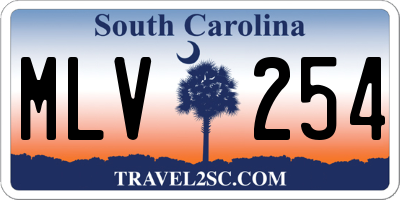SC license plate MLV254