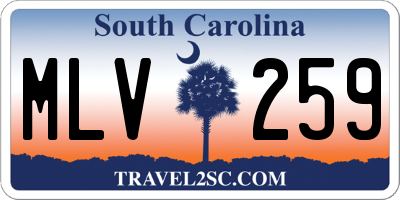 SC license plate MLV259
