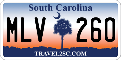 SC license plate MLV260