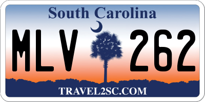 SC license plate MLV262