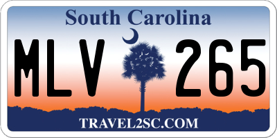 SC license plate MLV265