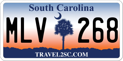 SC license plate MLV268