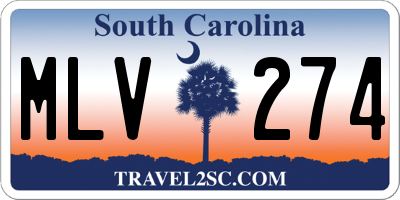 SC license plate MLV274