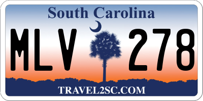 SC license plate MLV278