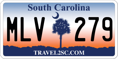 SC license plate MLV279