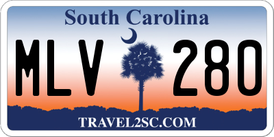 SC license plate MLV280