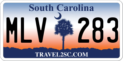SC license plate MLV283