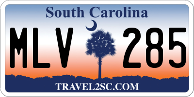 SC license plate MLV285