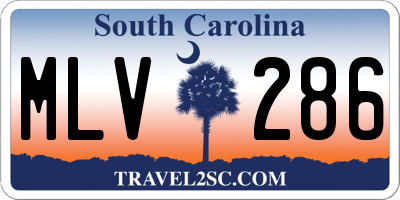 SC license plate MLV286