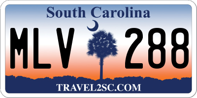 SC license plate MLV288