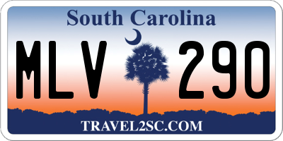 SC license plate MLV290