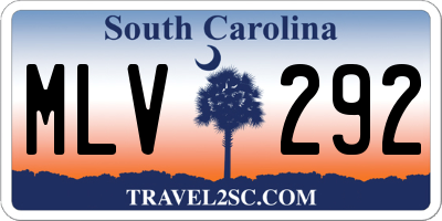 SC license plate MLV292