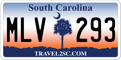 SC license plate MLV293