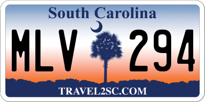 SC license plate MLV294