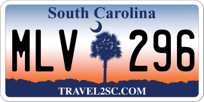 SC license plate MLV296