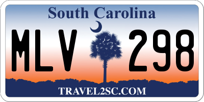 SC license plate MLV298