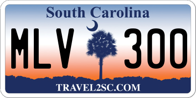 SC license plate MLV300