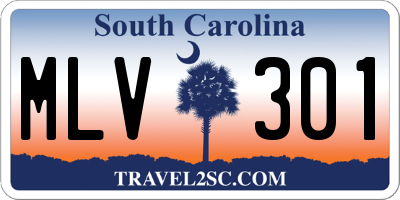 SC license plate MLV301