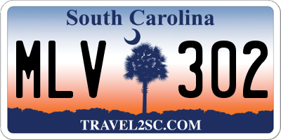 SC license plate MLV302