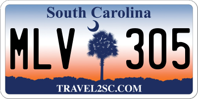 SC license plate MLV305